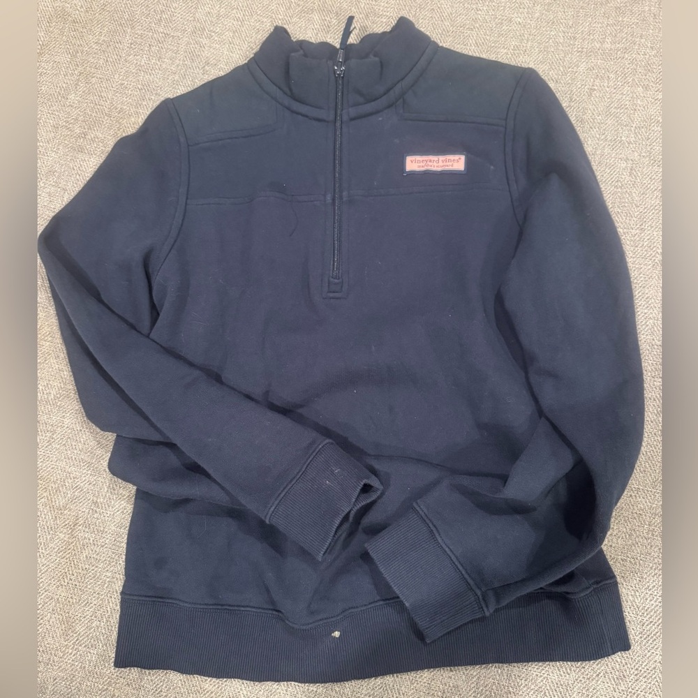 Vineyard Vines navy blue Half-Zip Shep Sweater- Youth Large